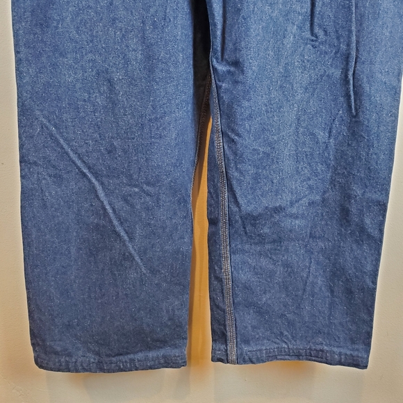 Vintage 80s Wrangler Workwear Carpenter Bibs Overalls Size 38x30 Mens Denim - Picture 11 of 16
